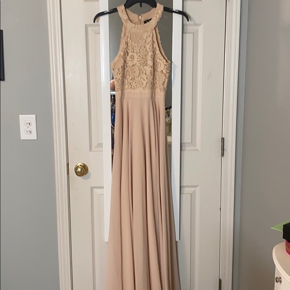 Lulus Blush Lace Maxi Dress - Picture 4 of 7